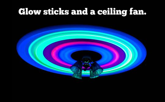 Glow Sticks Ceiling Fan
